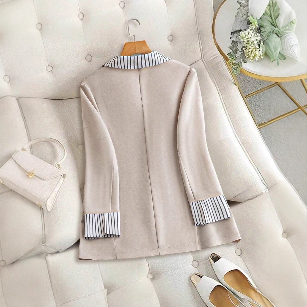 Damen elegante Leinenblazerjacke mit lässigem Schnitt