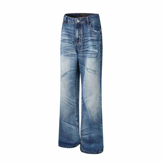 Damen Hochgeschnittene Jeans mit weitem Bein, Destroyed‑Look und Fünf‑Taschen‑Schnitt Shop Nory