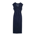 Damen Maxikleid mit V-Ausschnitt und schmaler Silhouette Shopnory