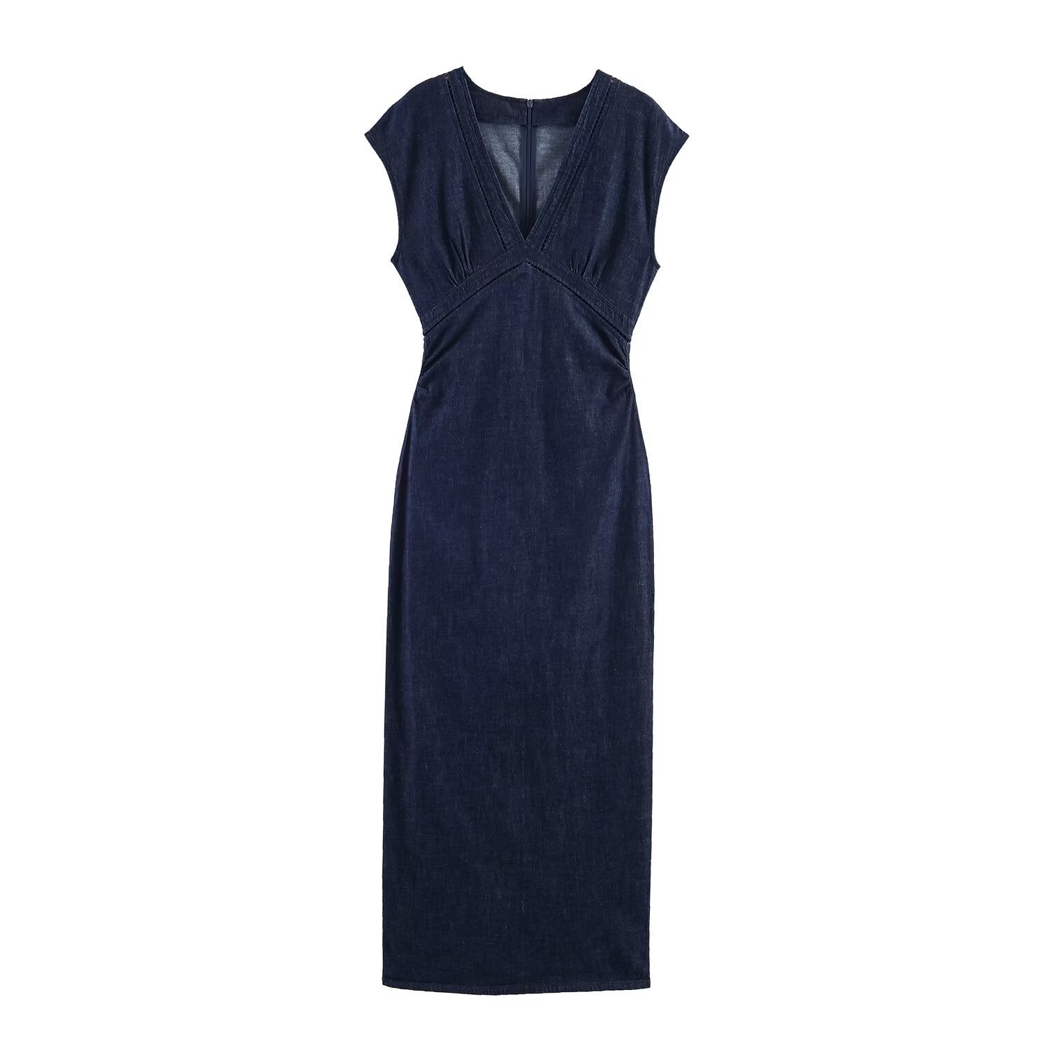 Damen Maxikleid mit V-Ausschnitt und schmaler Silhouette Shopnory