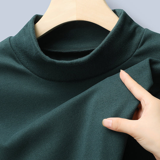 Damen Feines Stretch-Mockneck-Langarmshirt mit engem Stehkragen Shop Nory