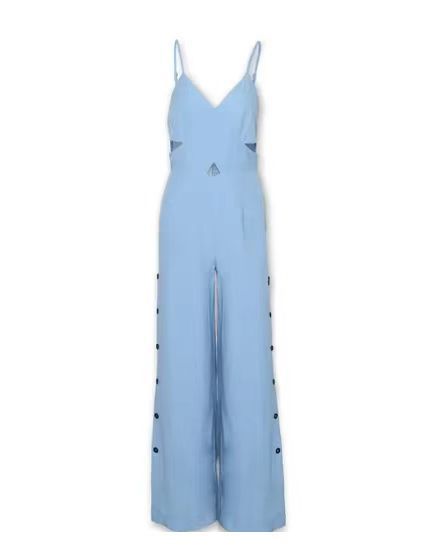 Damen Eleganter Jumpsuit mit Kreuz-Ausschnitt und weitem Bein