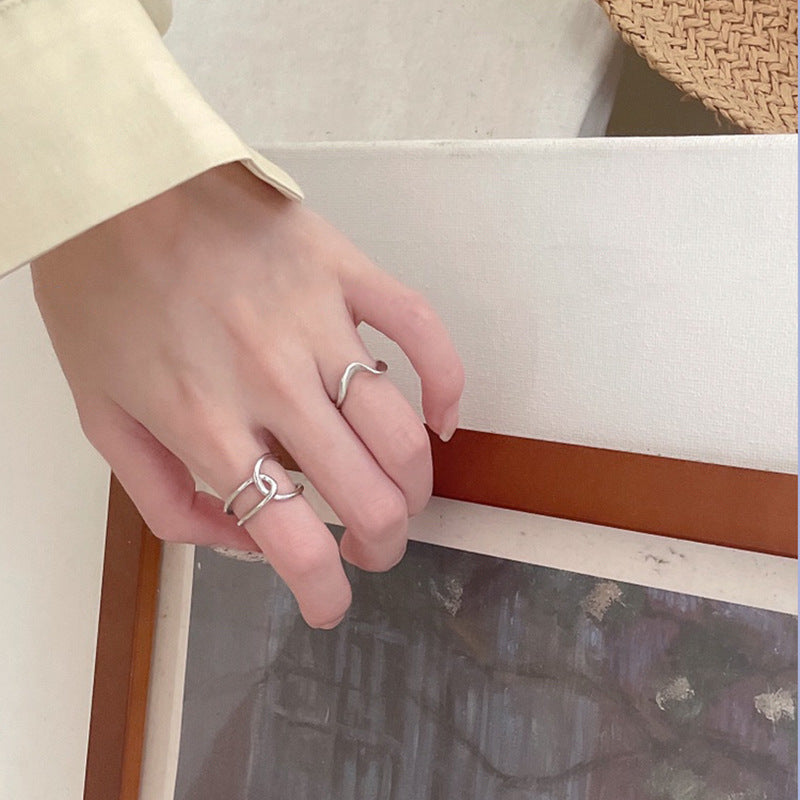 Damen Offener Ring mit elegantem, geschwungenem Design Shop Nory