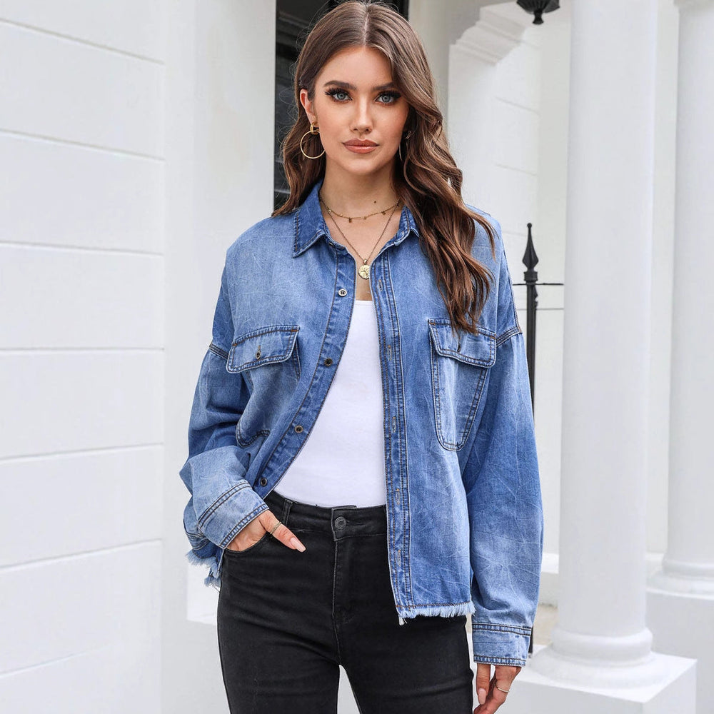 Damen Oversized Jeanshemd mit praktischen Brusttaschen und lässigem Schnitt