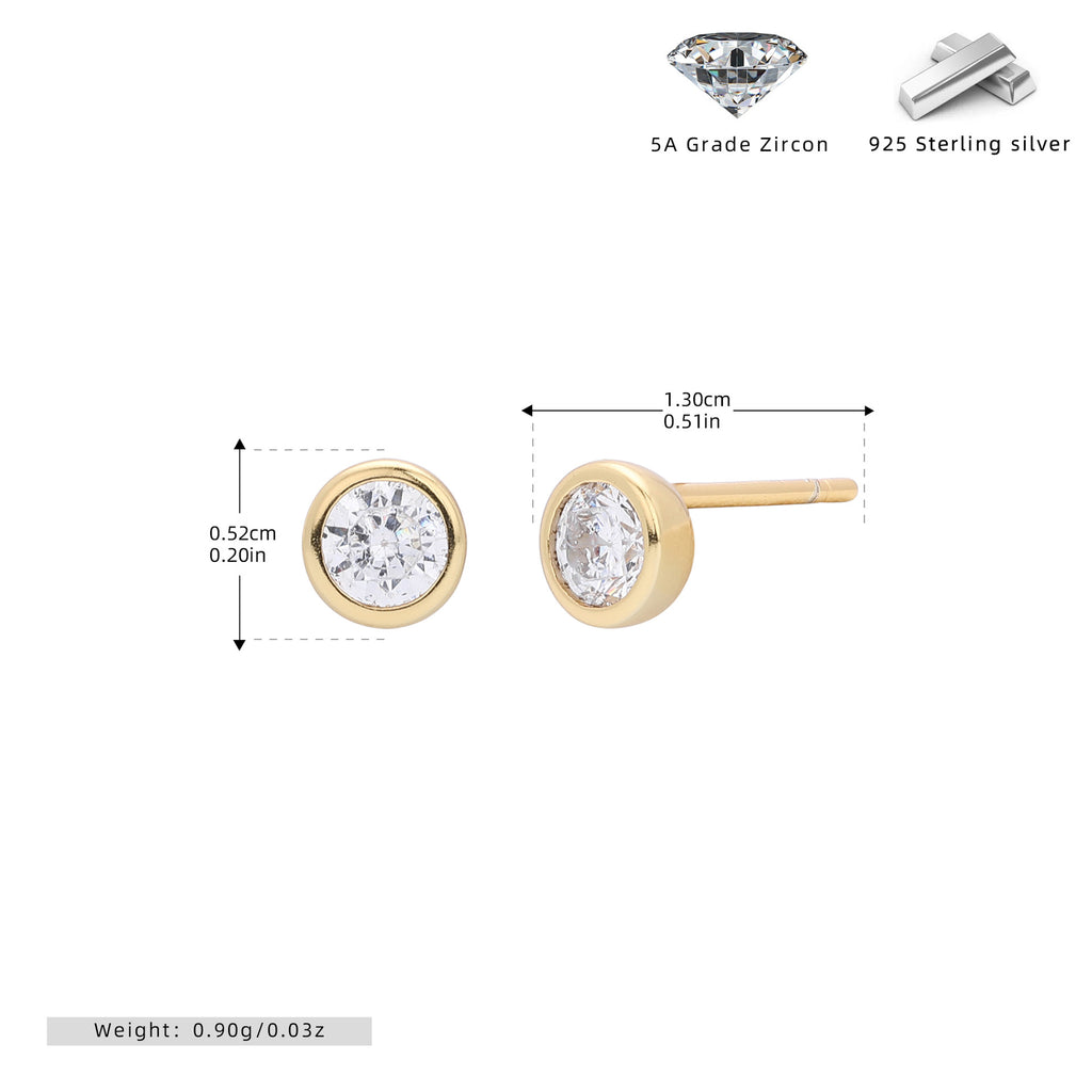 Damen Ohrstecker aus 925 Sterling Silber mit funkelnden 5A Zirkonsteinen Shop Nory