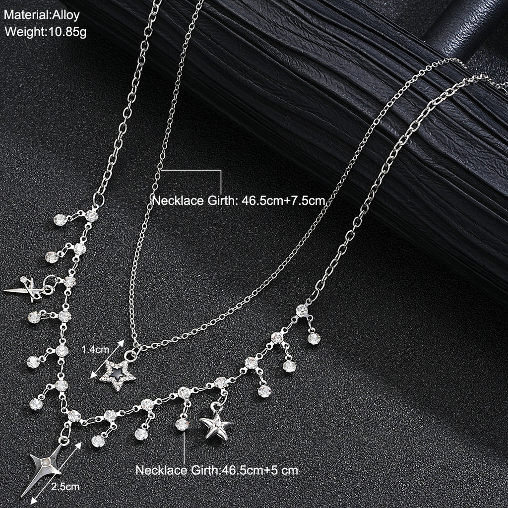 Damen Halskette mit elegantem Sternenanhänger und funkelnden Kristallakzenten Shop Nory
