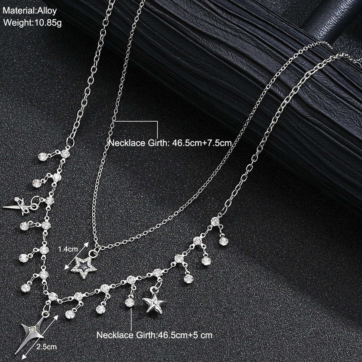 Damen Halskette mit elegantem Sternenanhänger und funkelnden Kristallakzenten Shop Nory
