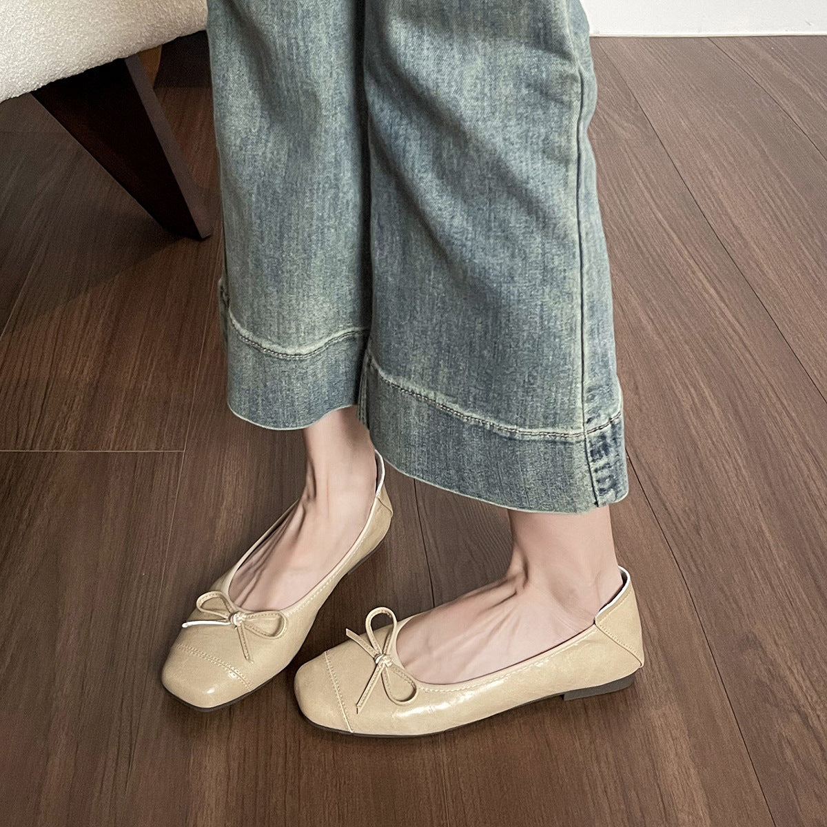 Damen Ballerinas mit zartem Schleifendetail und komfortablem Innenfutter