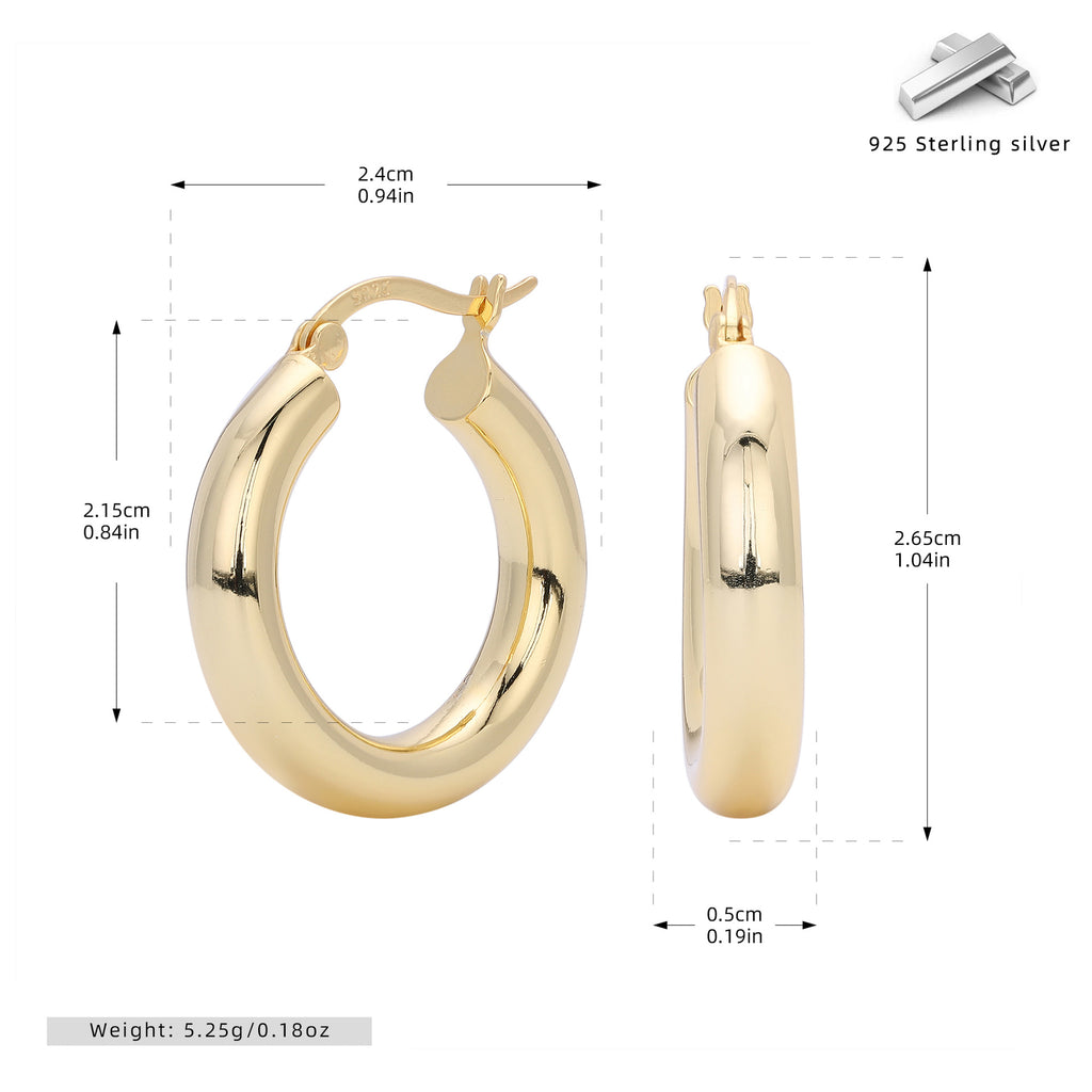 Damen Creolen mit sanft geschwungenem Design aus hochwertigem 925 Sterling Silber Shop Nory