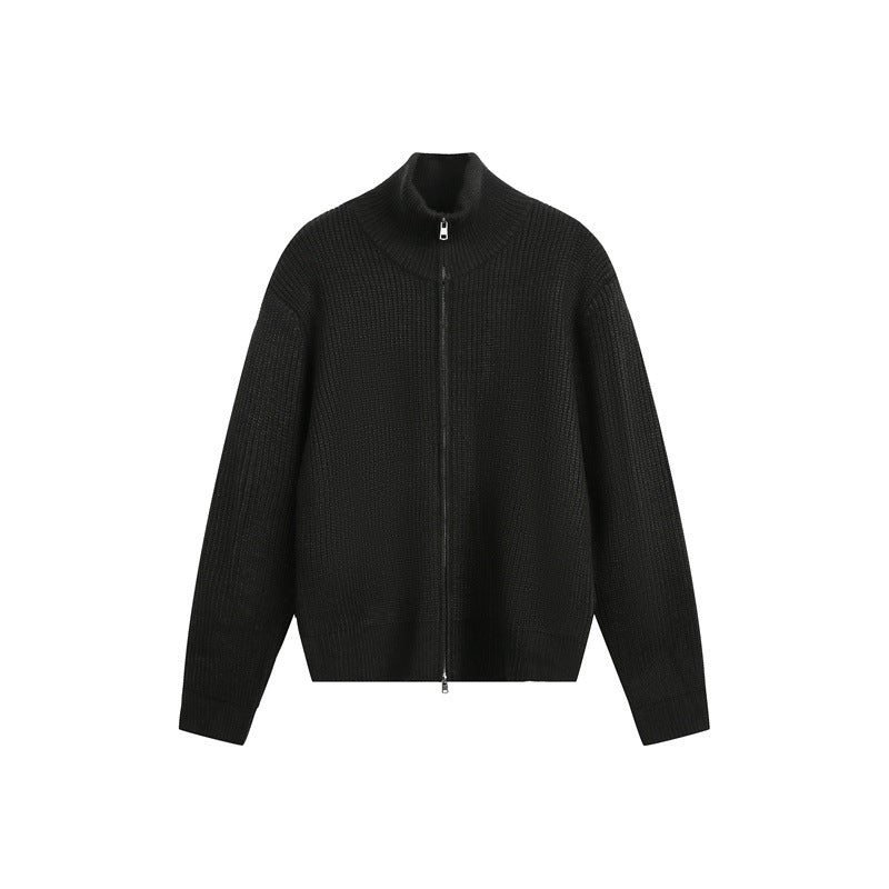 Damen Grobstrick-Zipjacke mit Stehkragen und Zwei-Wege-Reißverschluss Shop Nory