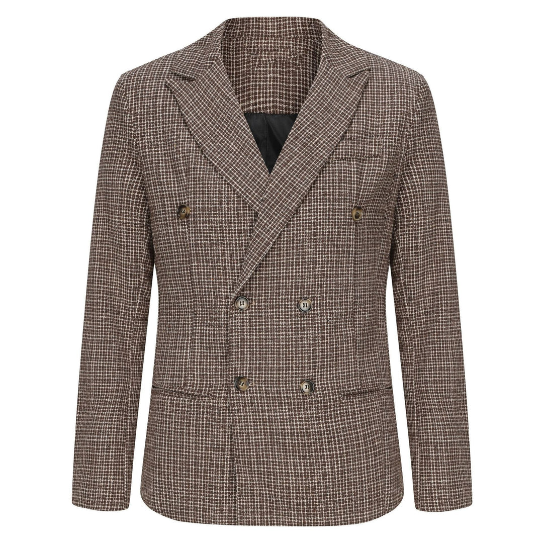 Herren nan zweireihiger strukturierter Wollmix-Blazer mit Peak-Revers und tailliertem Schnitt Shop Nory