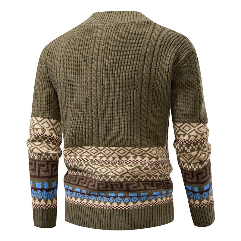 Herren Strickcardigan mit Zopfmuster, Jacquard-Bündchen und Knopfverschluss Shop Nory