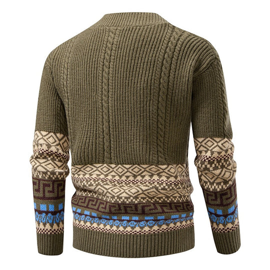 Herren Strickcardigan mit Zopfmuster, Jacquard-Bündchen und Knopfverschluss Shop Nory