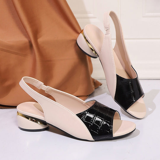 Damen Slingback-Sandalette mit Kroko-Prägung und niedrigem Blockabsatz Shop Nory