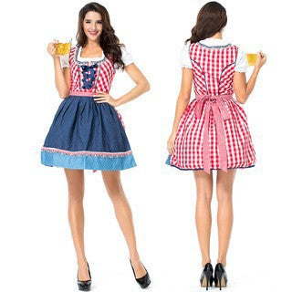 Damen nan traditionelles Trachten Dirndlkleid mit herzförmigem Ausschnitt, Schnürung und abnehmbarer Schürze Shop Nory