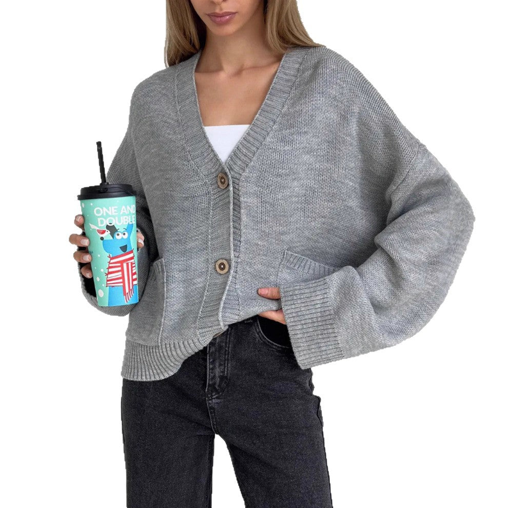 Damen Grobstrukturierter Cardigan mit praktischen Taschen Shopnory