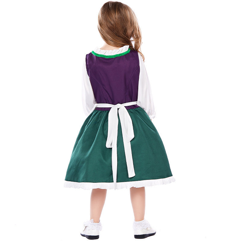 Damen nan dreiteiliges Trachtenkleid Dirndl Kostümset mit Schnürung, tailliertem Rock und abnehmbarer Carmenbluse Shop Nory