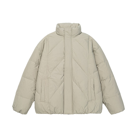 Unisex Oversized gesteppte Winterjacke mit hohem Stehkragen und verdecktem Reißverschluss Shop Nory