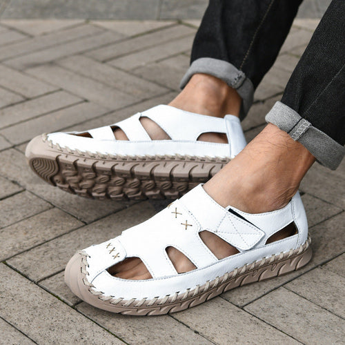 Herren Atmungsaktive Leder-Sandalen mit rutschfester Sohle