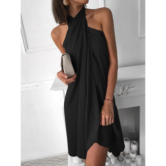 Damen Halterkleid mit elegantem Drapierungseffekt