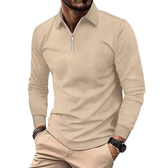Herren hochwertiger Strickpullover mit Stehkragen und modischem Reißverschluss