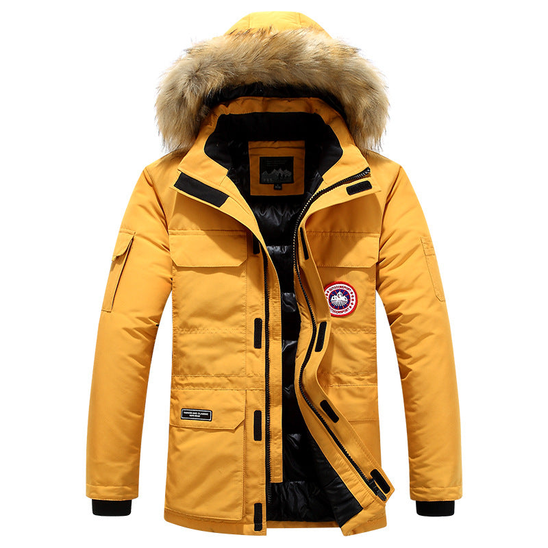 Herren Parka mit abnehmbarer Kapuze und Kunstfellbesatz, wind- und wasserdichte Thermoisolierung Shop Nory
