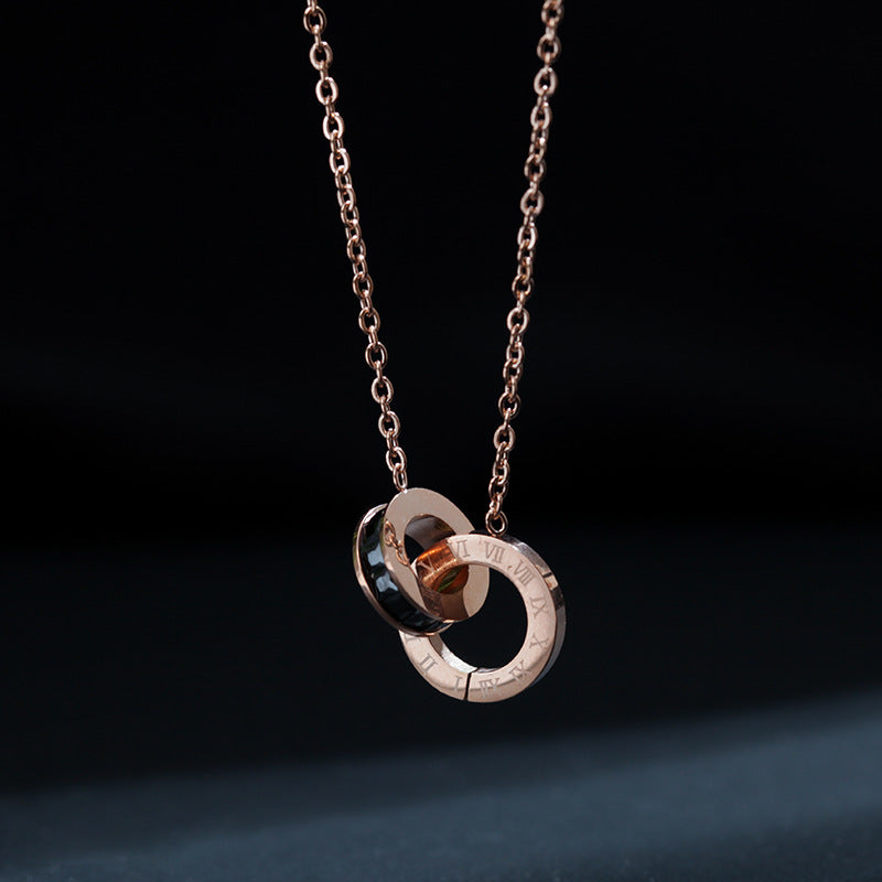 Damen Eleganter Verschlungener Ring Anhänger Halskette Shop Nory