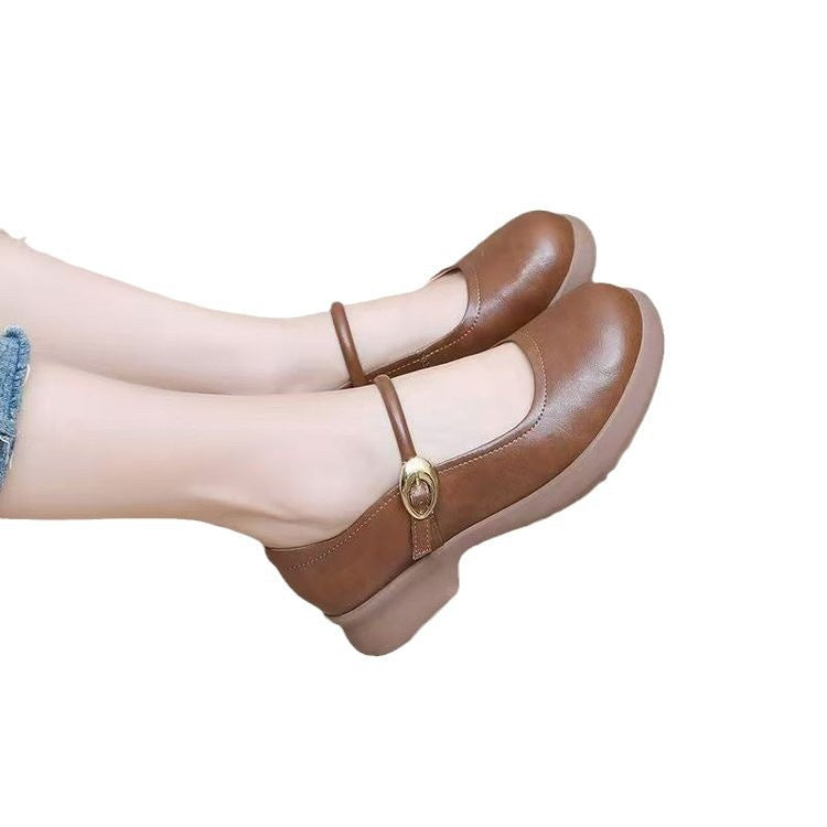 Damen Mary Jane Ballerinas mit elegantem Riemen und bequemem Fußbett