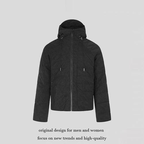 Herren wattierte Kurz-Steppjacke mit Kapuze, Tunnelzug und durchgehendem Reißverschluss Shop Nory