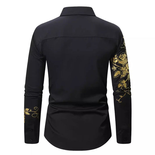 Herren Elegantes Hemd mit floralen Akzenten und glänzenden Details