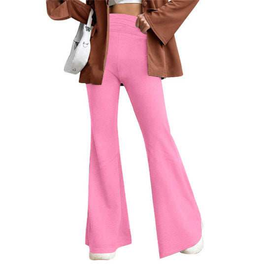 Damen Hohe Taille Flared Hosen mit weitem Bein und elastischem Komfortbund Shop Nory