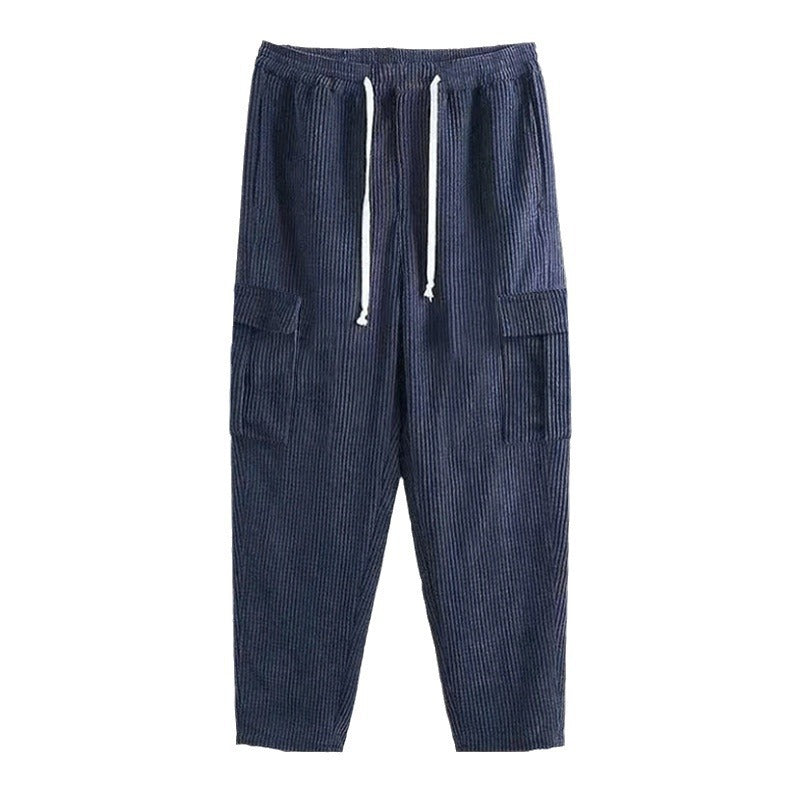 Herren Cord-Cargo-Hose mit elastischem Bund, Kordelzug & aufgesetzten Klappentaschen Shop Nory