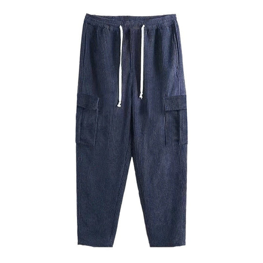 Herren Cord-Cargo-Hose mit elastischem Bund, Kordelzug & aufgesetzten Klappentaschen Shop Nory