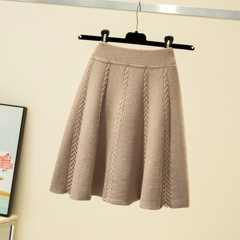 Damen Eleganter, plissierter Maxirock aus hochwertigem Strick Shop Nory