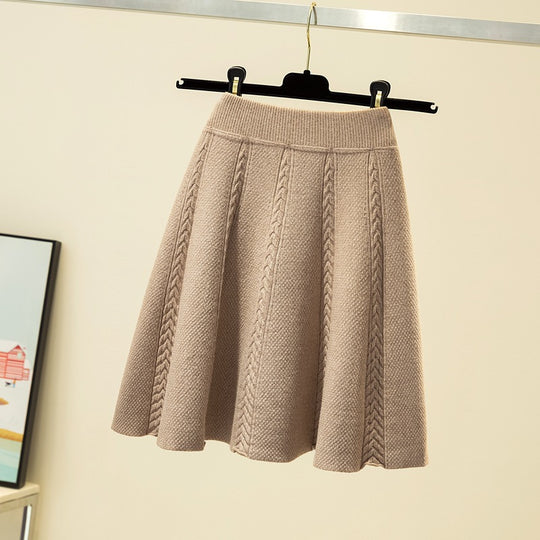 Damen Eleganter, plissierter Maxirock aus hochwertigem Strick Shop Nory