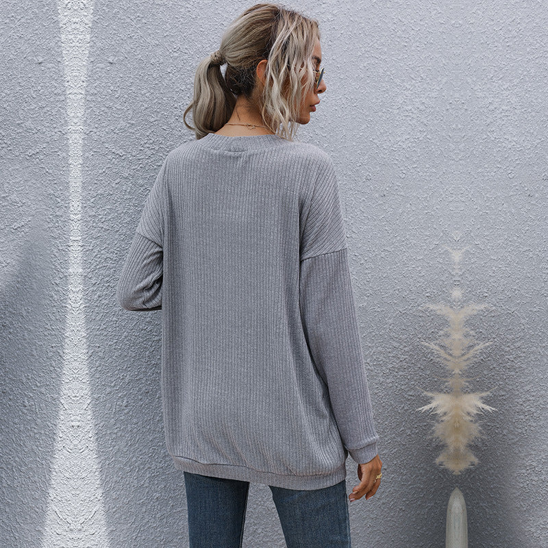 Damen Lockerer Feinstrick-Cardigan mit geripptem Strukturstrick und aufgesetzten Taschen Shop Nory