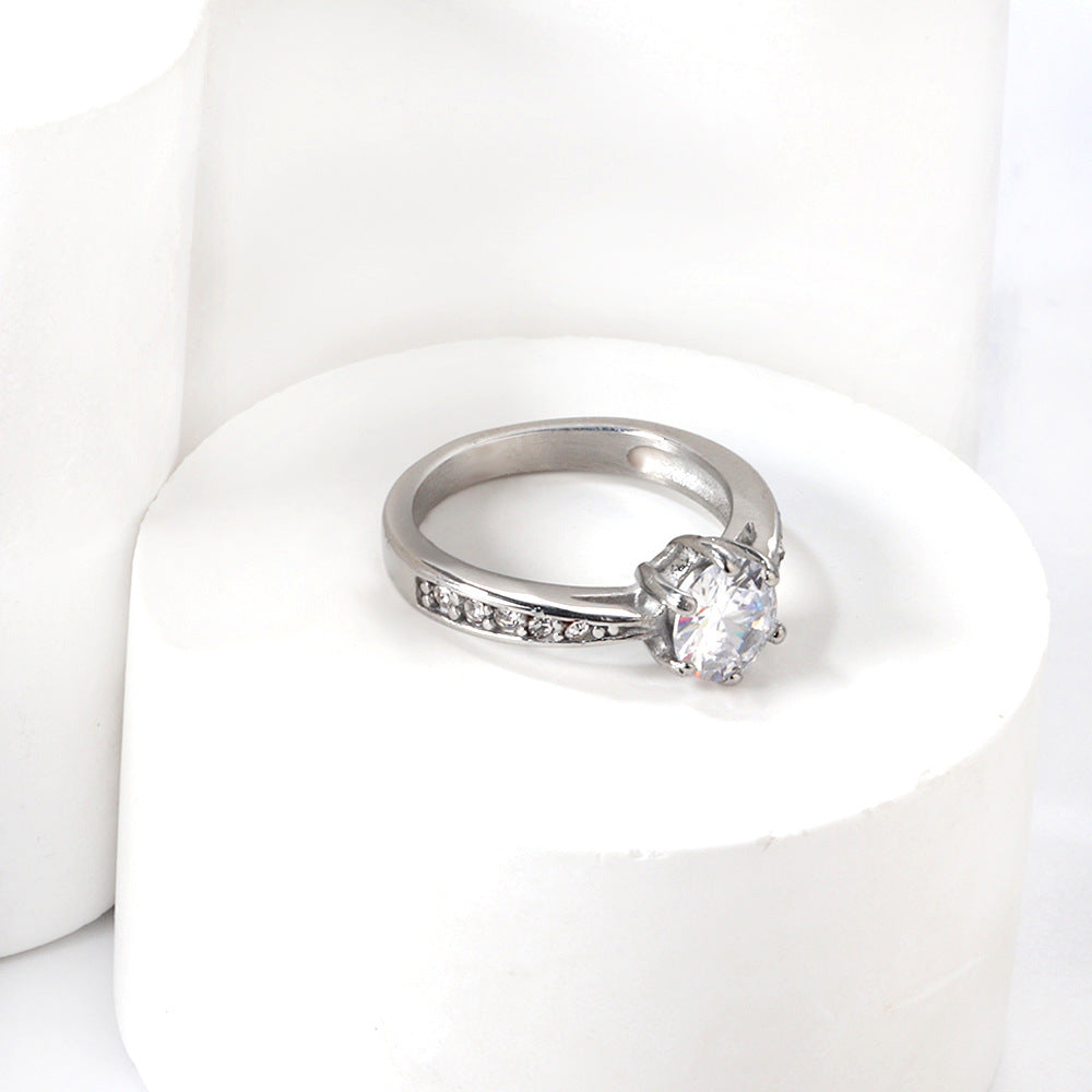 Damen Ring mit funkelndem Zirkon und eleganter Verzierung Shop Nory