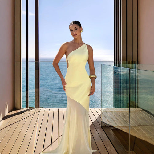 Damen asymmetrisches Abendkleid
