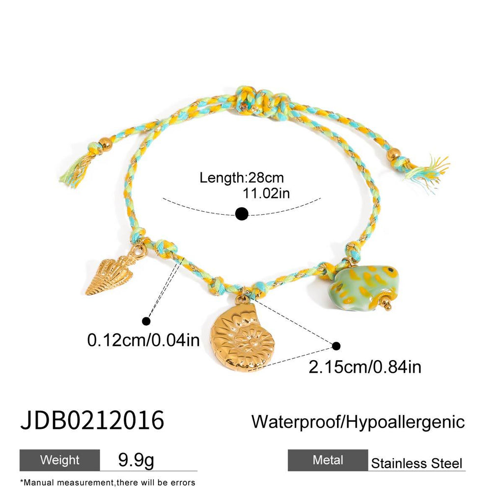 Damen Armband mit maritime Motiven aus hypoallergenem Edelstahl und geflochtenem Design Shop Nory