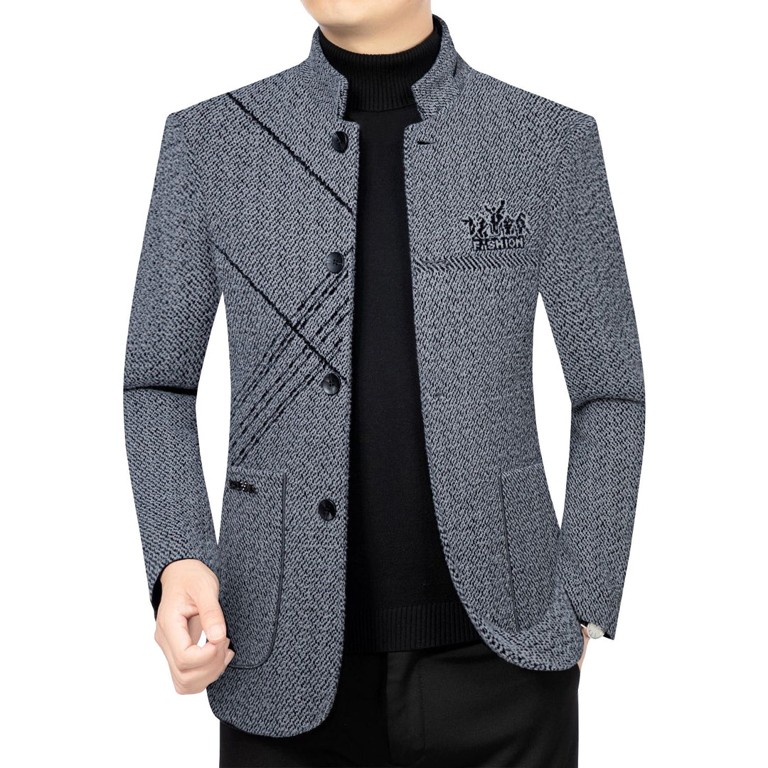 Herren Wollmantel mit Teddyfutter, Stehkragen und schmaler Silhouette Shop Nory