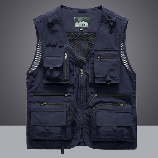 Herren Multifunktionale Angler- und Utilityweste mit Mesh‑Einsätzen und Multifachtaschen Shop Nory