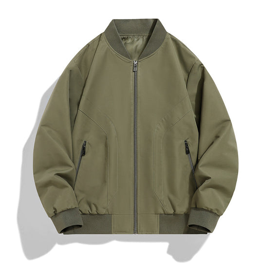 Herren Leichte winddichte Bomberjacke mit Reißverschluss, Rippbündchen und verdeckten Seitentaschen Shop Nory