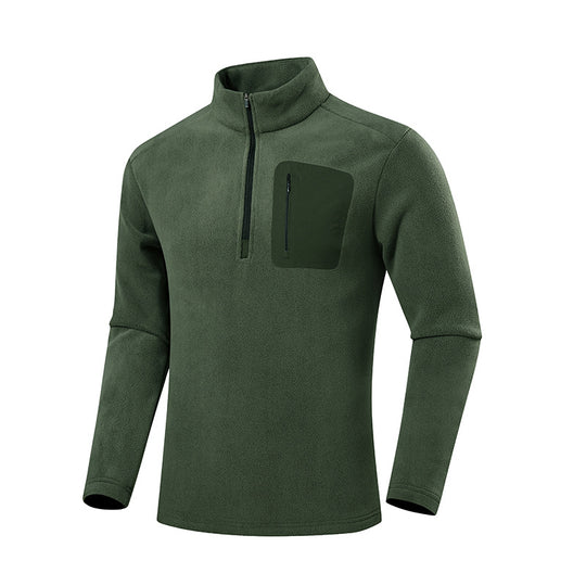 Herren Fleece-Pullover mit Viertel-Reißverschluss und verdeckter Brusttasche Shop Nory