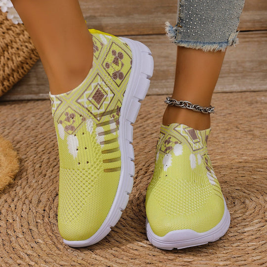 Damen moderne Slip-On Sneakers mit atmungsaktivem Stretch-Obermaterial