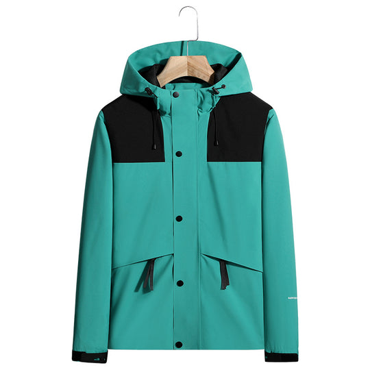 Herren Leichte wasserabweisende Kapuzen-Softshelljacke mit verdeckter Druckknopfleiste und Kordelzug Shop Nory