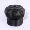 Damen Leder-Baker Boy Cap mit Klassischem Design
