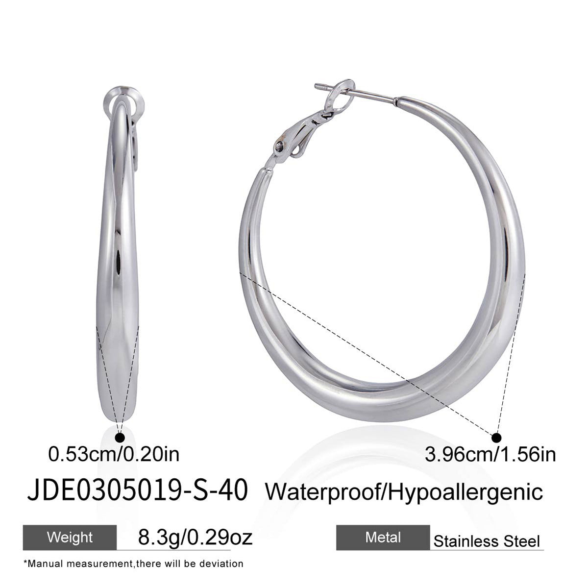 Damen Creolen mit hypoallergenem Edelstahl und wasserfestem Design Shop Nory