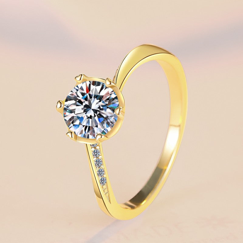 Damen eleganter Solitärring mit funkelndem Kristall und hochwertigem Design Shop Nory