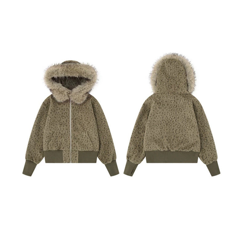 Damen Teddy-Fleece Bomberjacke mit Kapuze und Kunstfellbesatz Shop Nory