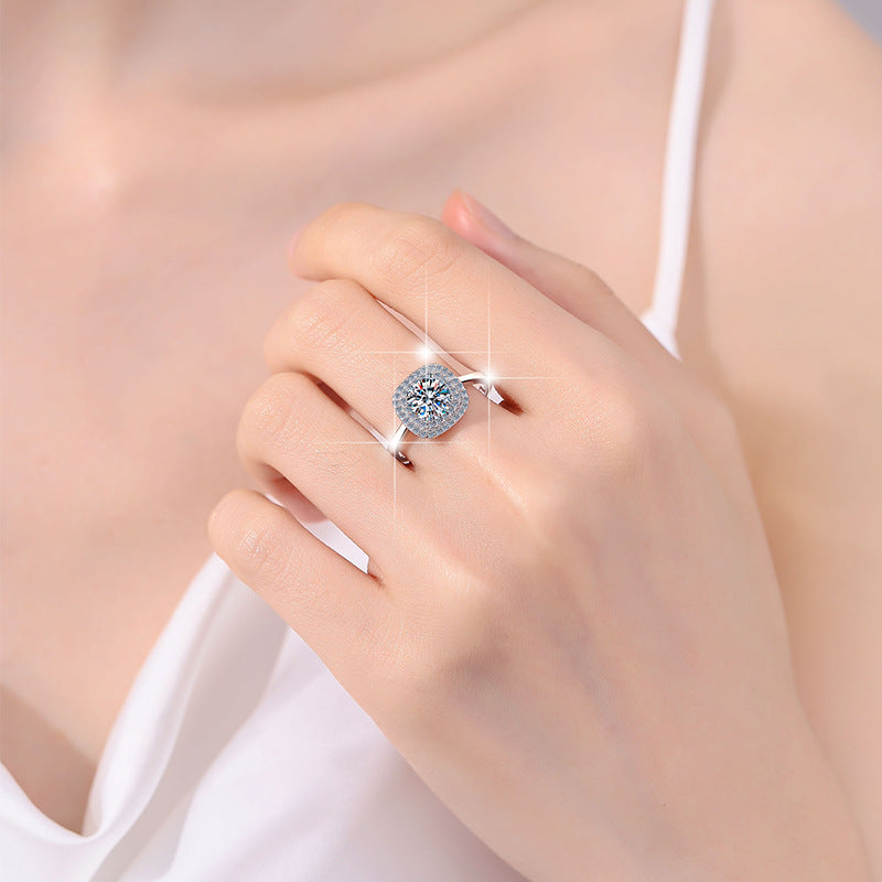 Damen eleganter Solitär-Ring mit funkelndem Zirkonia Shop Nory